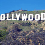 Hollywood Super Star Flees California Hollywood sign on a hillside in Los Angeles