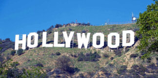 Hollywood sign on a hillside in Los Angeles