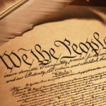 US Constitution We the People with feather quill