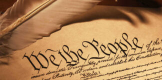 US Constitution We the People with feather quill