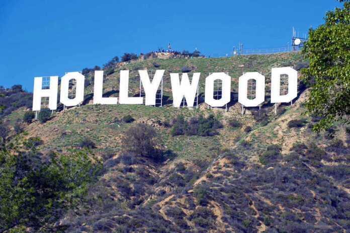Hollywood sign on a hillside in Los Angeles