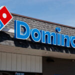 Exterior view of a Domino's Pizza restaurant sign