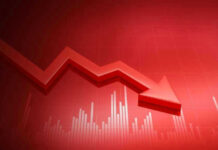 Red graph with downward arrow showing decline.