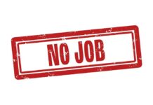 Red stamp with the text 'NO JOB'