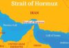 Map highlighting the Strait of Hormuz and surrounding countries