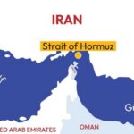 Map highlighting the Strait of Hormuz in the Persian Gulf
