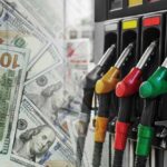 NOW: Trump Backs Gas Tax ‘Holiday’ A collage of hundred dollar bills and fuel pumps at a gas station