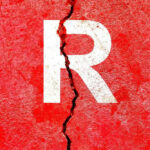 Trump Pastor Implodes Overnight Cracked red wall with white letter R.