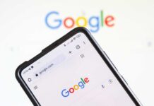 NOW: Google Smacked — Billion-Dollar Blow Smartphone displaying the Google homepage