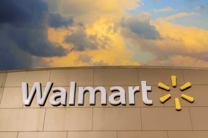 July,10,,2024,East,Brunswick,Nj,Us.,Here,Is,View Walmart sign against a cloudy sky