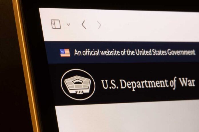 Portland,,Or,,Usa,-,Sep,7,,2025:,Homepage,Of,The Close-up of a government website displaying the U.S. Department of War