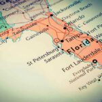 TODAY: Trump Muscle Roars In Florida Map highlighting Floridas major cities and roads.