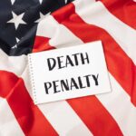 Notebook with message on an American flag background