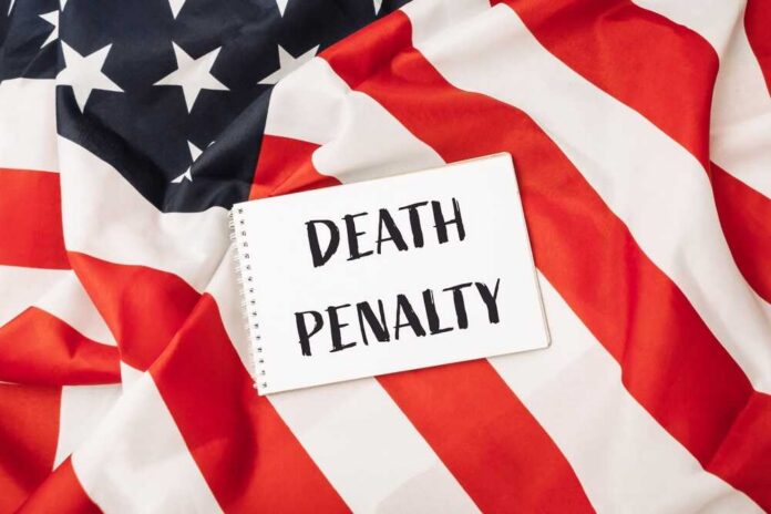 Notebook with message on an American flag background