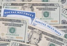 Surprise Tease in SSA Envelope A collection of twenty-dollar bills and social security cards